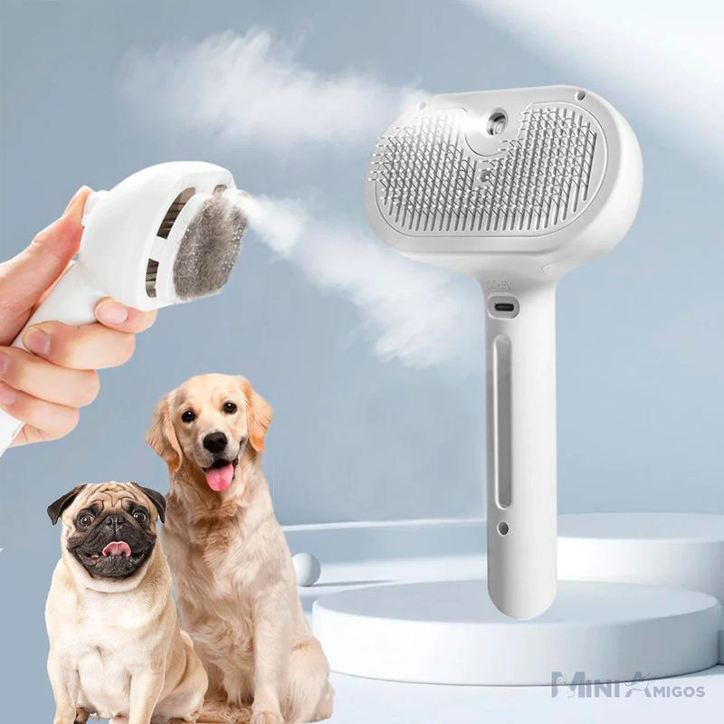 NimbusPet, escova 2 em 1 com vapor e autolimpeza